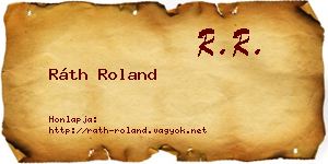 Ráth Roland névjegykártya
